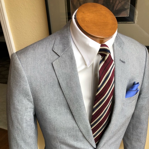 J. Crew Other - J. Crew ‘Ludlow’ All Cotton Gray Pinhead Jacket 38R